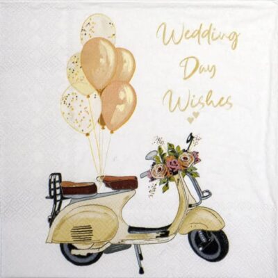Single Decoupage Napkin - Wedding Day Wishes