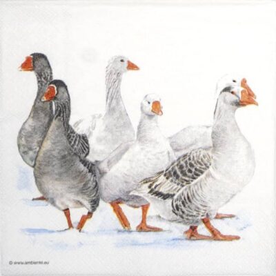 Single Decoupage Napkin - Winter geese