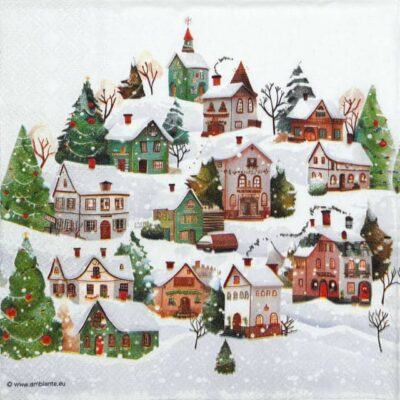 Paper Napkins - Winter village (20 pieces)