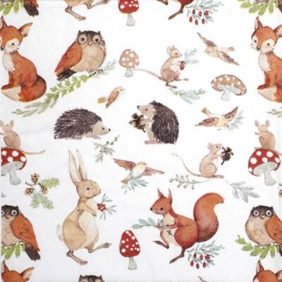 Single Decoupage Napkin - Woodland animals
