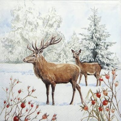 Lunch Napkins (20) - Deer in Snow