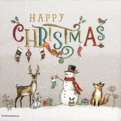 Paper Napkins - Happy Christmas (20 pieces)