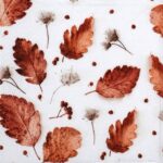 Close-up detail of the Soft Autumn decoupage napkin showing brown leaves and seed heads