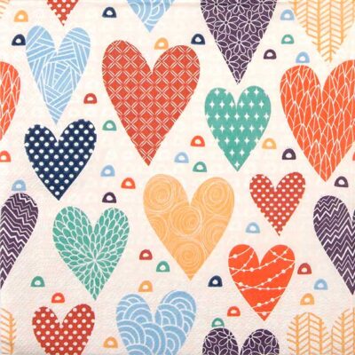 Paper Napkins - Patterned Hearts (20 pieces)