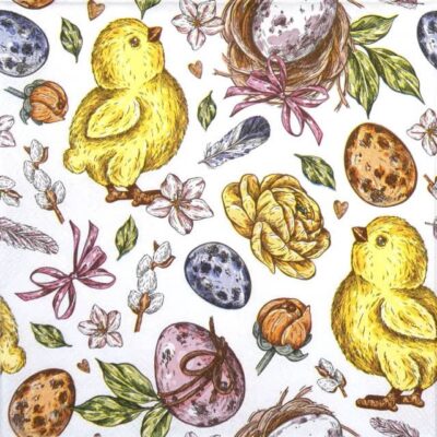 Single Decoupage Napkin - Easter Memories