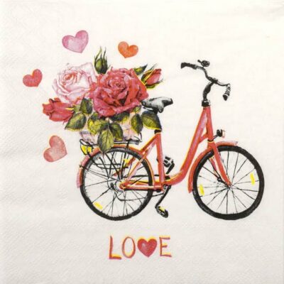Single Decoupage Napkin - Ride with Roses