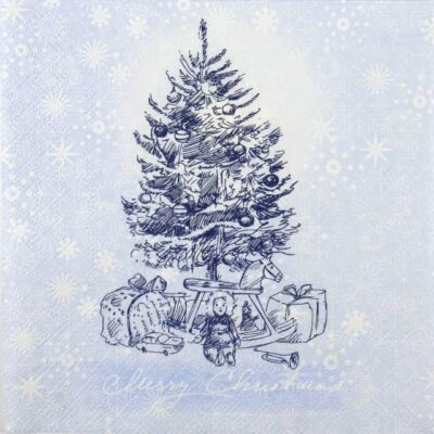 Single Decoupage Napkin - Blue Christmas Magic