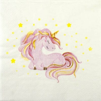 Single Decoupage Napkin - Dreamy Unicorn