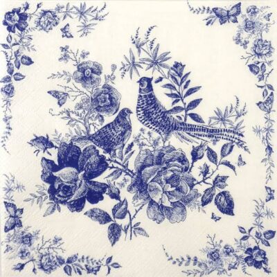 Single Decoupage Napkin - Fairytale Pheasant blue