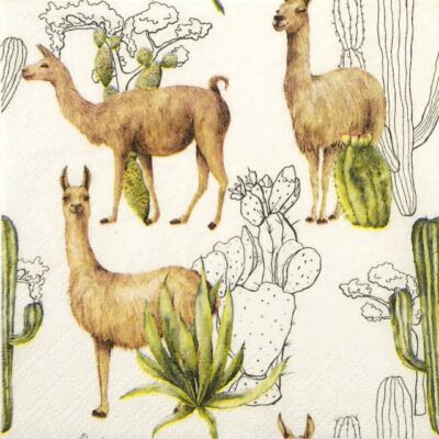 Cocktail Decoupage Napkin - Lamas