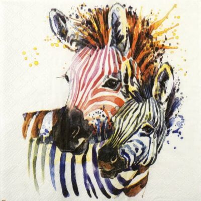 Paper Napkins - Rainbow Zebras (20 pieces)