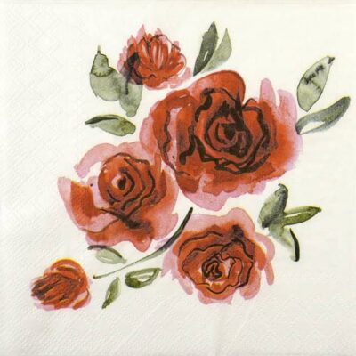 Single Decoupage Napkin - Roses Bouquet