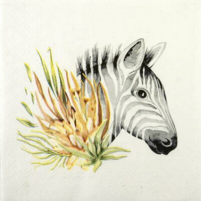 Single Decoupage Napkin - Tropical Zebra