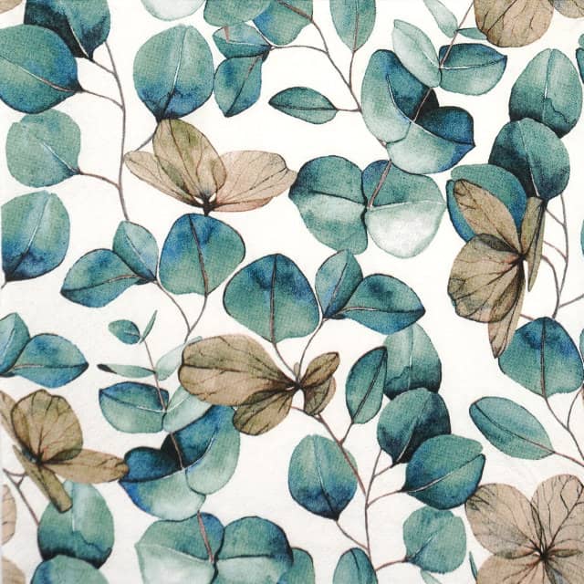 Cocktail Napkins – Eucalyptus Leaves (20 pieces)