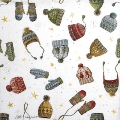 Single Decoupage Napkin - Hats and Gloves
