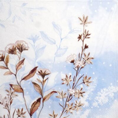 Single Decoupage Napkin - Icy branches light blue