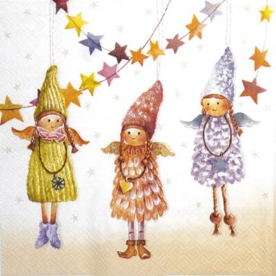 Paper Napkins - Handmade dolls apricot (20 pieces)