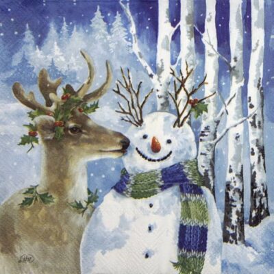 Lunch Napkins (20) - A kiss for snowman
