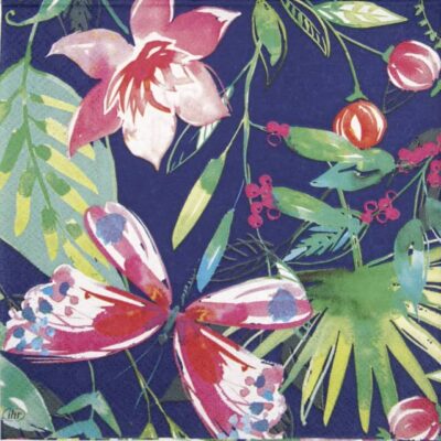 Paper Napkin - Caribbean Island dark blue