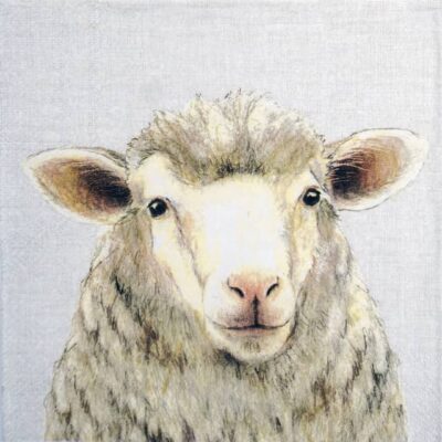Single Decoupage Napkin - Farm Sheep cream
