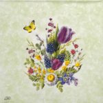 Cocktail Decoupage Napkin - Loving Spring Wreath light green
