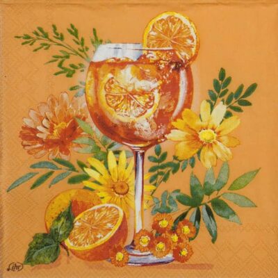 Cocktail Decoupage Napkin - Orange cocktail orange
