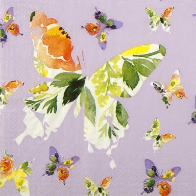 Single Paper Napkin - Papillon lilac