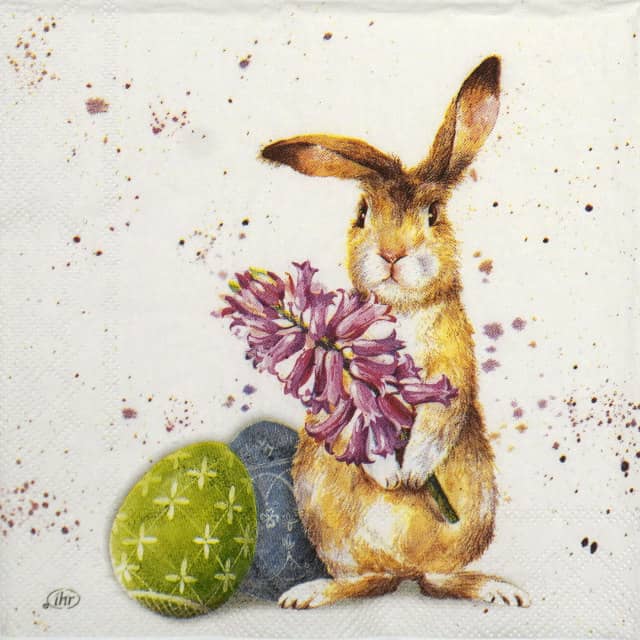 Cocktail Decoupage Napkin –  Splashy Bunny