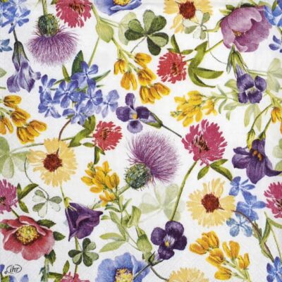 Single Decoupage Napkin - Wild Flowers Allover