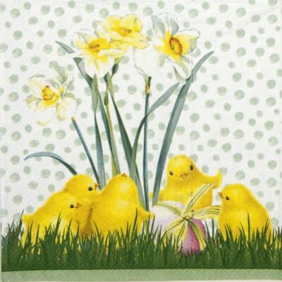Paper Napkin - Chicken in the spring green