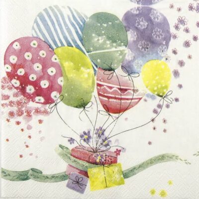 Cocktail Napkins - Birthday Ballons (20 pieces)