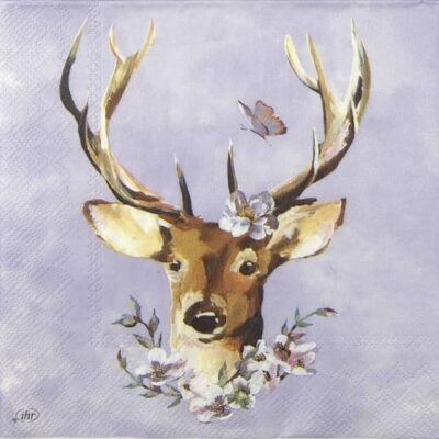 Single Paper Napkin - Janne lilac - Deer