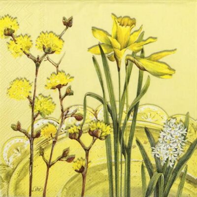 Single Paper Napkin - Nancy yellow
