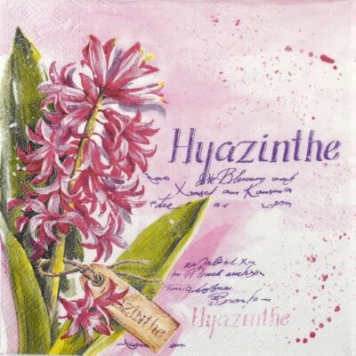Single Decoupage Napkin - Hyazinthe in pink