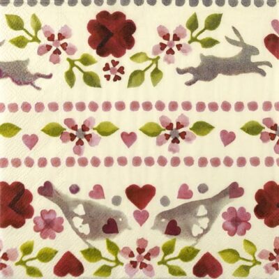 Single Decoupage Napkin - Love Birds