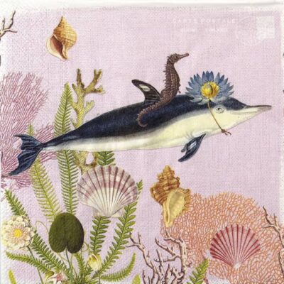 Single Decoupage Napkin - Miss Dolphin