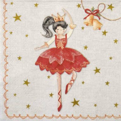 Single Decoupage Napkin - Ballet Dancer cream red