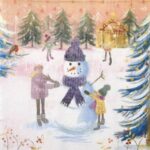 Single Decoupage Napkin - Playful Snowman