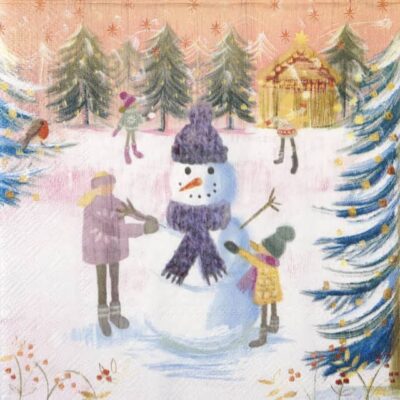 Paper Napkins - Playful Snowman (20 pieces)