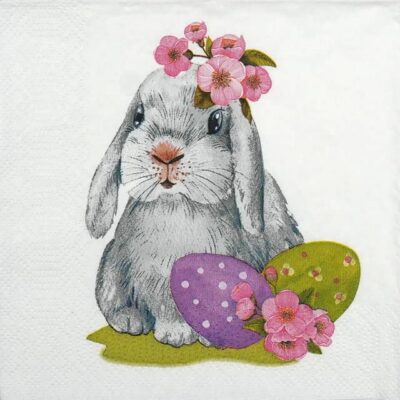 Paper napkins - Watercolour Easter Bunny with Easter Eggs (20 pieces)
