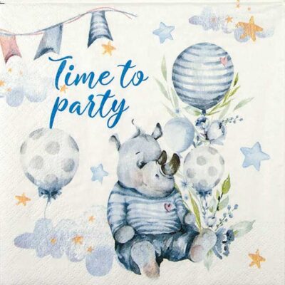 Single Paper Napkin - Time to party