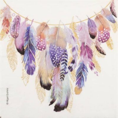 Single Decoupage Napkin - Nigel Quiney: Collier des plumes