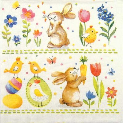 Paper Napkins - Carola Pabst: Rabbit at Work (20 pieces)