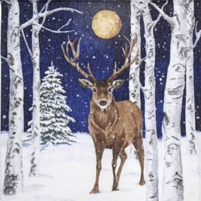 Cocktail Decoupage Napkin - Carola Pabst: Winter Stag