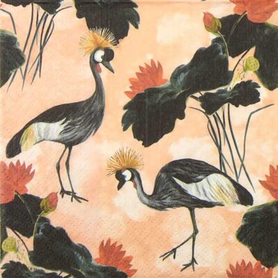 Single Paper Napkin - Cranes