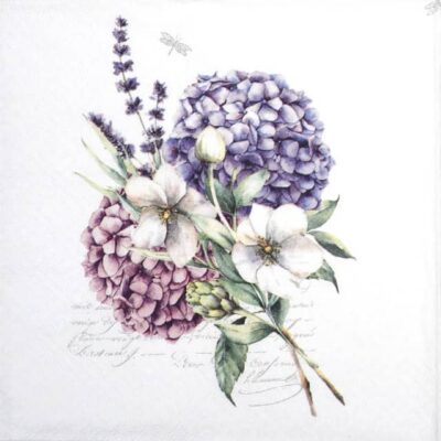 Paper Napkins - Ramillete de Hortensias (20 pieces)