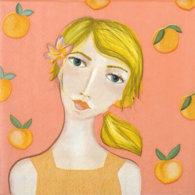 Single Decoupage Napkin - Sally With Oranges