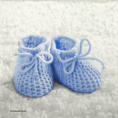 Single Paper Napkin - Baby Boy Booties