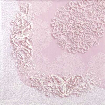 Single Paper Napkin - Butterfly Lace Lilac