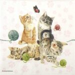 Paper Napkins - Playing Kitten (20 pieces)